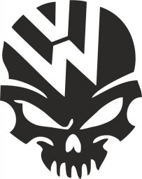 Макет "Vw volkswagen логотип череп вектор" 0