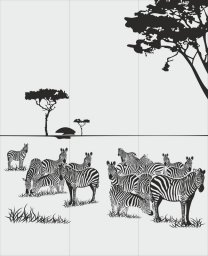 Макет "Животные зебра пескоструйный рисунок" 0