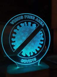 Макет "Акриловая лампа знак свободной зоны от коронавируса" 1