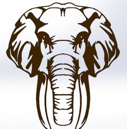 Макет "Декоративный слон с гравировкой" 0