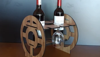 Макет "Деревянное колесо винная стойка держатель для бутылок стекло 6 мм фанера"