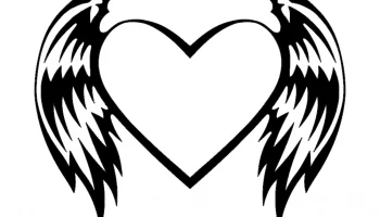 Макет "Сердце с крыльями"