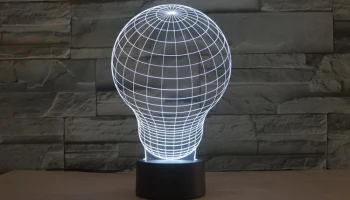 Макет "Лампочка 3d led иллюзия ночной светильник"