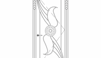Макет "Основной дизайн резьбы на одной двери"