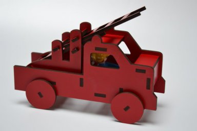 Макет "Playmobil пожарная машина деревянная игрушка для детей 4 мм мдф svg файл" 0