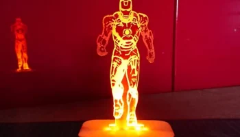 Макет "Железный человек акриловая 3d светодиодная ночная лампа svg файл"