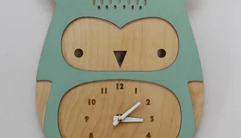 Макет "Настенные часы с милой совой для детской комнаты"