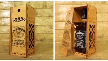 Макет "Деревянная коробка для виски Jack daniels"
