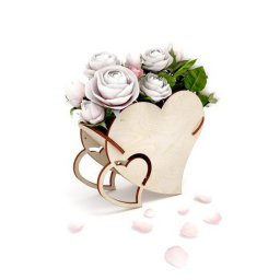 Макет "Шаблон корзины для цветов в форме сердца" 0