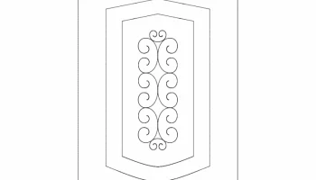 Макет "Дизайн двери деревянный цветочный"