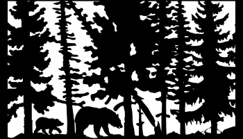 Макет "30 x 48 два медведя, опирающиеся на дерево b плазменное искусство"