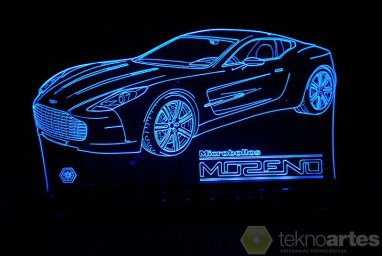 Макет "Aston martin one-77 спортивный автомобиль акриловая 3d лампа" 0