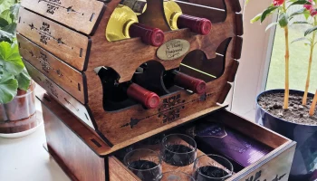 Макет "Деревянная бочка минибар винный шкаф 6мм"