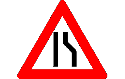 Дорожный знак Узкая дорога справа 0