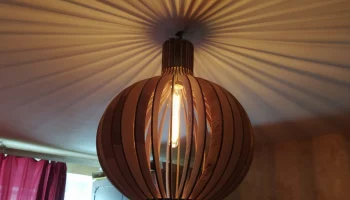 Макет "Современный подвесной светильник деревянный подвесной светильник круглой формы"