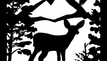 Макет "24 x 24 олень олененок орел горы плазменное искусство"