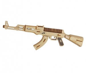 Макет "Модель пистолета-пулемета Ак-47 3d деревянный пазл" 0