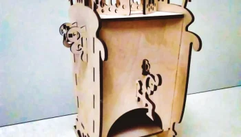 Макет "Чайный домик в форме самовара коробка с дозатором для чайных пакетиков"