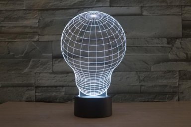 Макет "Лампочка 3d led иллюзия ночной светильник" 0