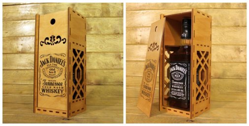 Макет "Деревянная коробка для виски Jack daniels" 0