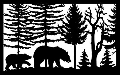 Макет "30 x 48 два медведя деревья плазменное искусство" 0