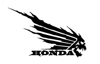 Макет "Honda крыло череп наклейка декаль" 0