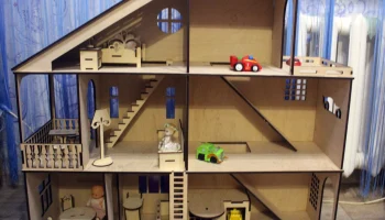 Макет "Кукольный домик с игрушечной машинкой парковка гараж 4мм"