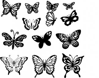 Макет "Набор векторных рисунков бабочек" 0