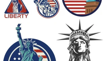 Макет "Векторный логотип статуи свободы США"