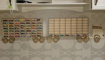 Макет "Деревянный грузовик игрушечный автомобиль полка для хранения 3 мм"