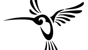 Макет "Хороший племенной дизайн татуировки колибри"