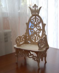 Макет "Королевский кукольный трон миниатюрный кукольный домик трон барби стул 12 мм" 1