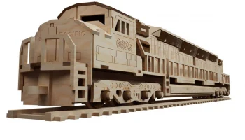 Макет "Тепловоз деревянный поезд двигатель игрушечный поезд"