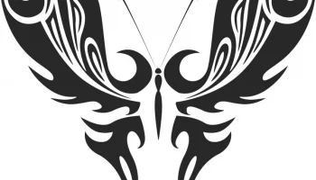 Макет "Абстрактная татуировка волшебная бабочка вектор"