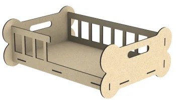 Макет "Деревянная кровать для собаки кроватка для щенка"