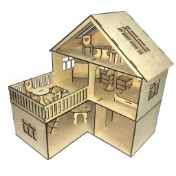 Макет "Кукольный домик открытый многоэтажный 40x60cm фанера 3.5мм" 0