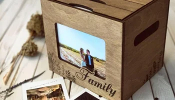 Макет "Деревянная коробка для фотоальбома"