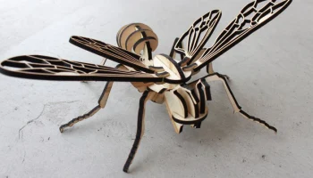 Макет "Пчела 3d головоломка деревянная игрушка шаблон"