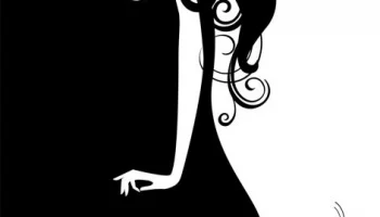 Макет "Силуэт женщины в черном платье"