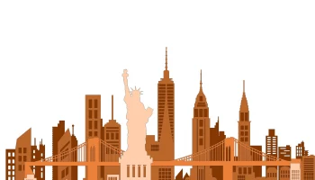 Макет "Деревянный многослойный декор горизонт Нью-Йорка"