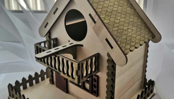 Макет "Деревянный уникальный декоративный птичий домик гнездо для домашних животных"