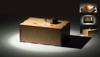 Макет "Ящик для пожертвований 3 мм мдф шаблон"