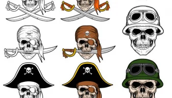 Макет "Пиратский череп векторы"