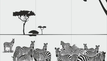 Макет "Животные зебра пескоструйный рисунок"