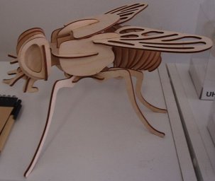 Макет "Деревянная муха 3d модель шаблона" 0