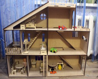 Кукольный домик с игрушечной машинкой парковка гараж 4мм 0