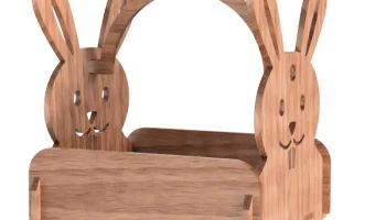 Макет "Деревянная корзина в форме кролика"
