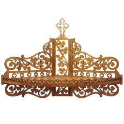 Макет "Деревянная полка для икон христианский домашний алтарь svg файл" 0