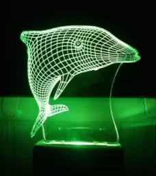 Макет "Иллюзорная 3d лампа с дельфином" 0