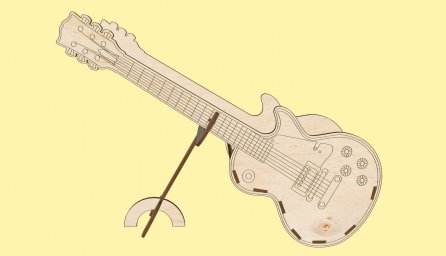 Макет "Гитара на подставке украшение цветочная корзина 3 мм фанера" 0